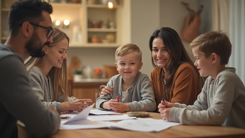 Семья обсуждает семейный бюджет