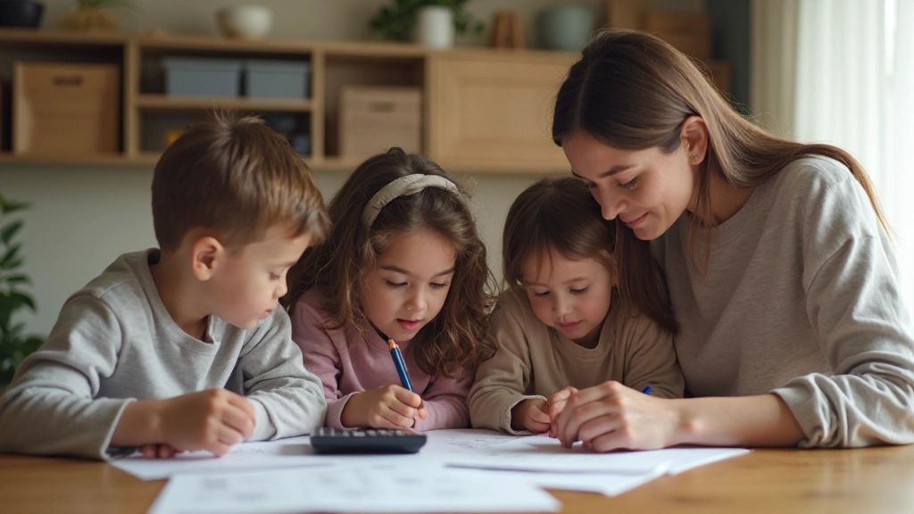 Семья обсуждает семейный бюджет и финансовое планирование