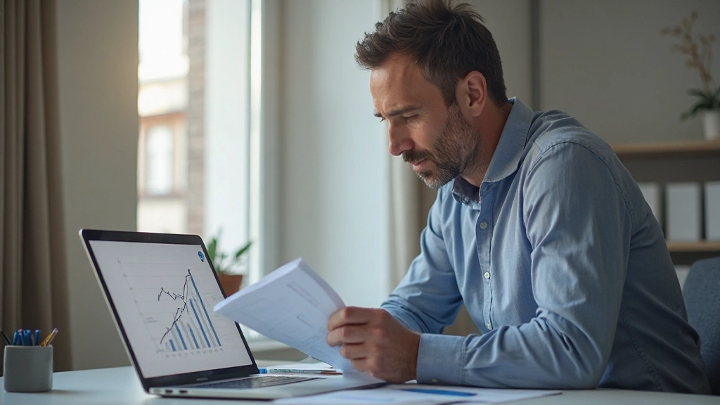 Взрослый человек планирует долгосрочные финансовые цели на графике роста