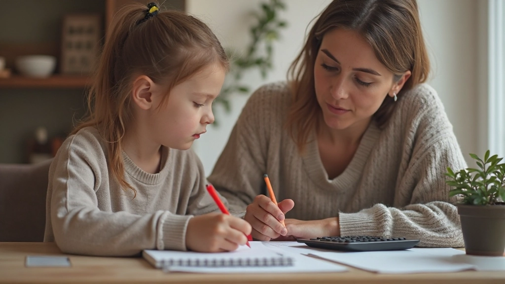 Родитель и ребенок планируют будущее образование за столом с финансовыми документами